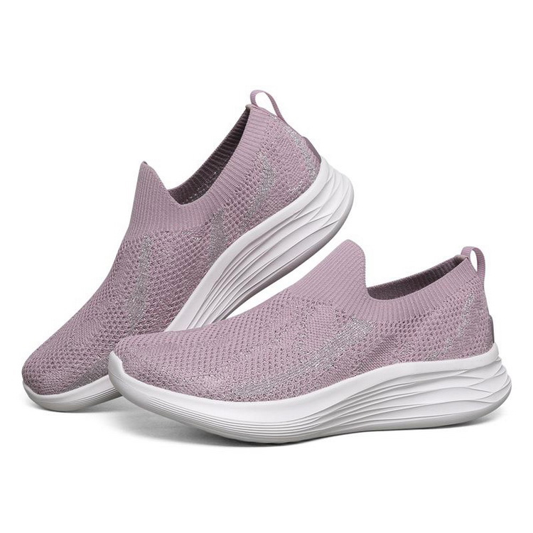 2021 OEM Women Men Ladies Custom Lightweight Sport Sneakers Walking Knitting Casual Shoes