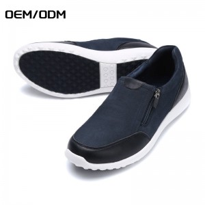 China Supplier Hot Sale Black PU Leather Sneakers Comfort Casual Shoes for Men