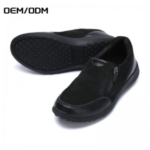 China Supplier Hot Sale Black PU Leather Sneakers Comfort Casual Shoes for Men